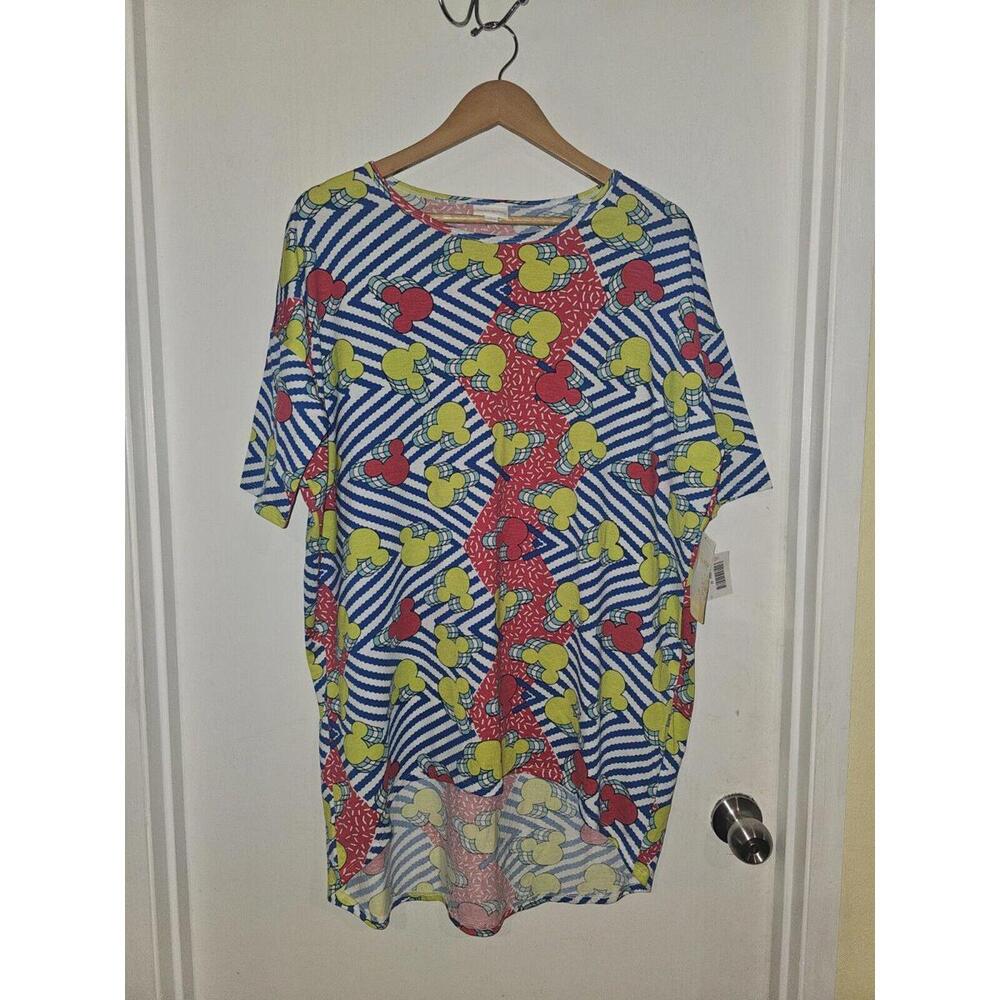 Lularoe Irma Multicolored Shirt Disney Mickey Mouse 90s Design Size M